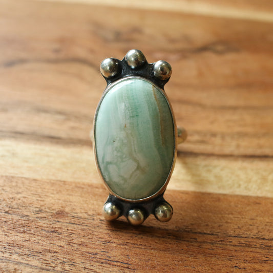 Green Jasper Statement Ring - Size 11