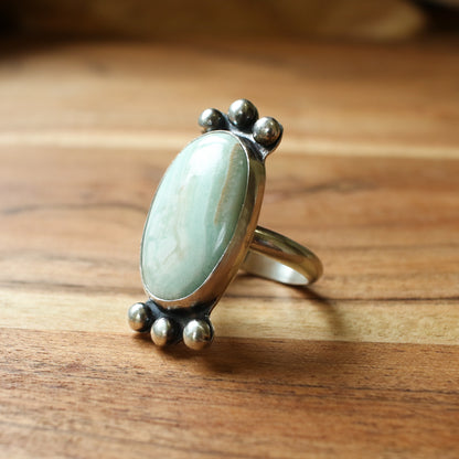 Green Jasper Statement Ring - Size 11