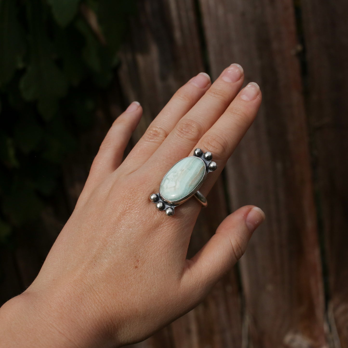 Green Jasper Statement Ring - Size 11