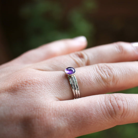 Amethyst Stacking Ring Set