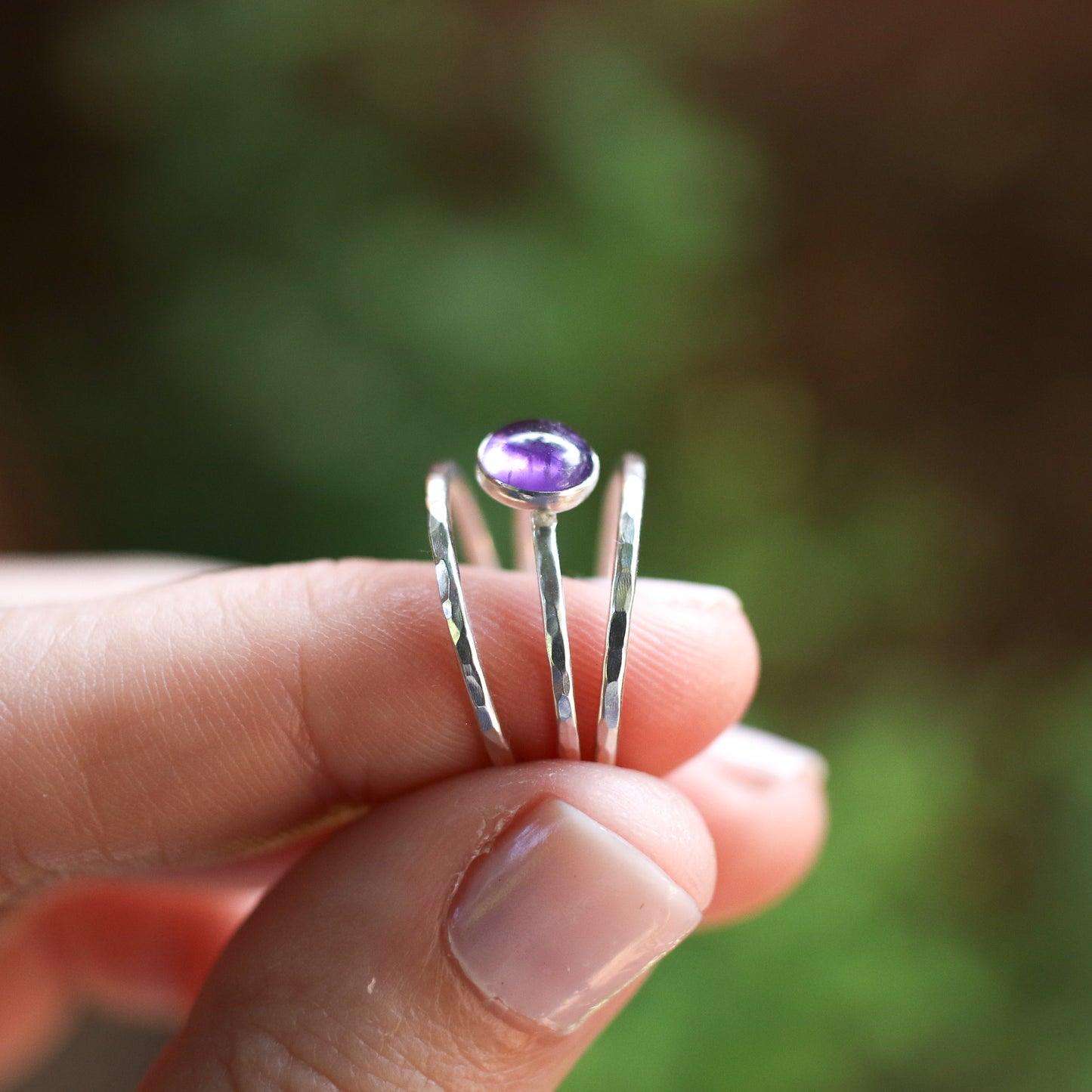 Amethyst Stacking Ring Set