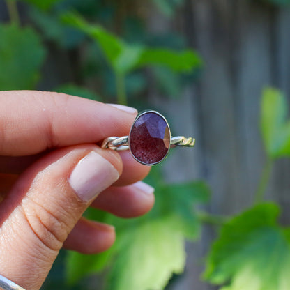 Strawberry Quartz Everyday Ring - Size 12